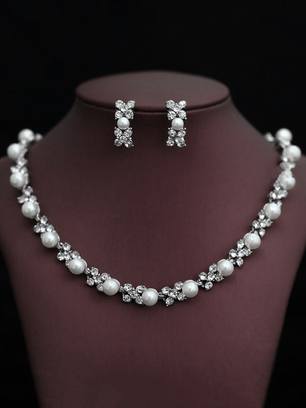Parure De Bijoux Femme Élégante - Collier, Bracelet Et Boucles D'Oreilles Strass Zirconia, Réglable, Pour Mariage Et Soirée
