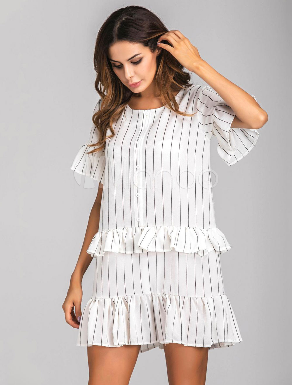 short white shift dress