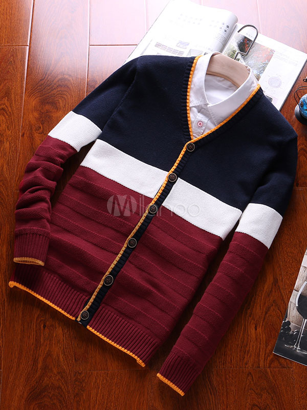men's multicolor cardigan
