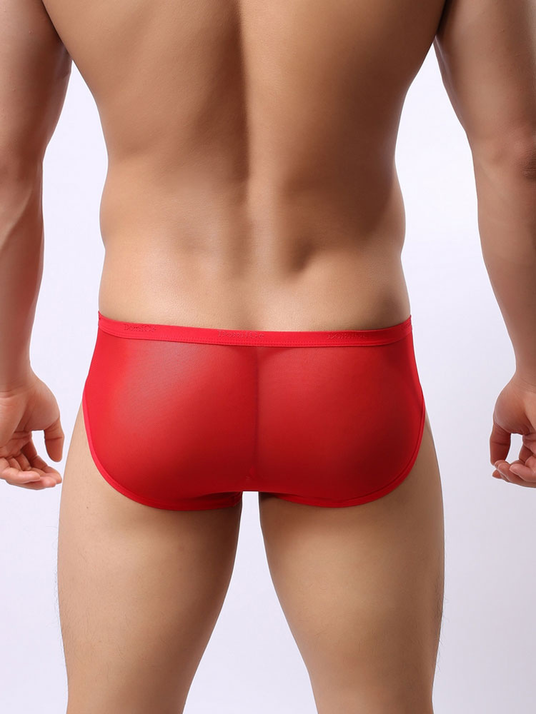 Lingerie Sexy Lingeries | Red Sexy Underwear Men Semi-Sheer Brief Panties - SW72767