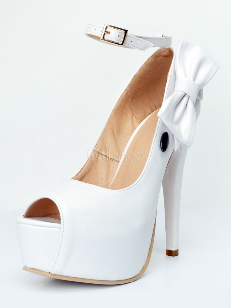 white platform heels closed toe