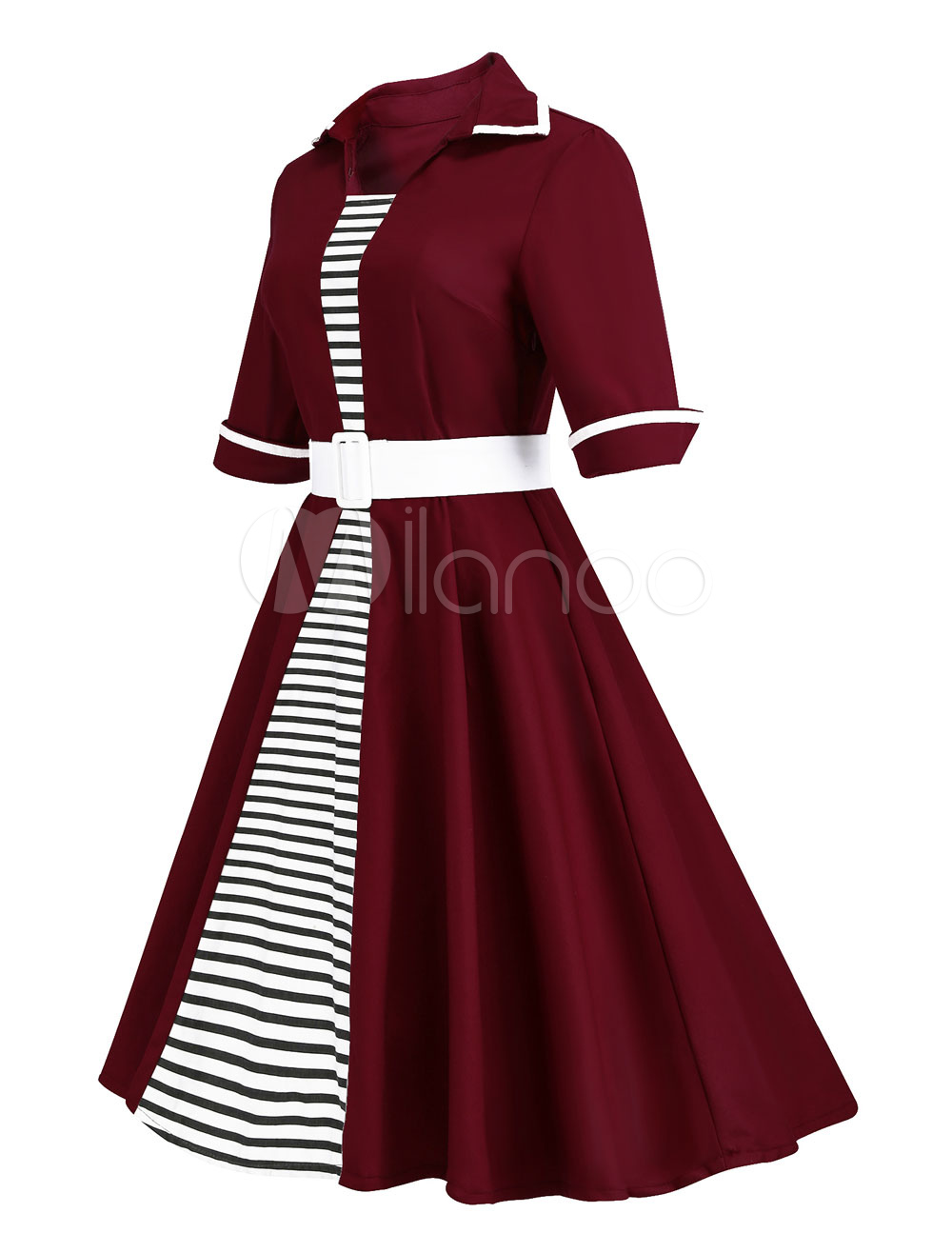 burgundy 1950s dress