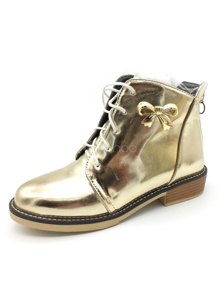 gold lace booties