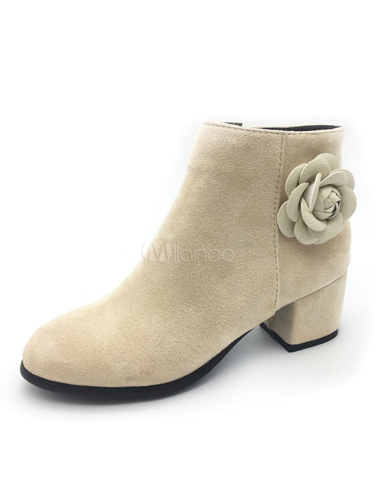 white round toe booties