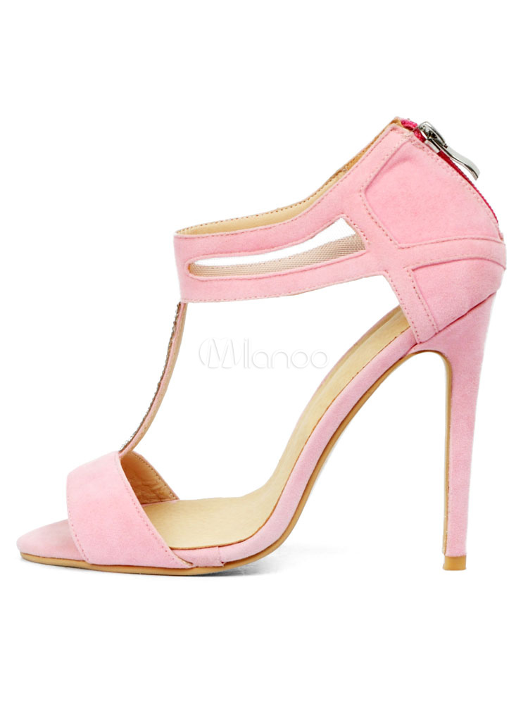 pink open toed shoes