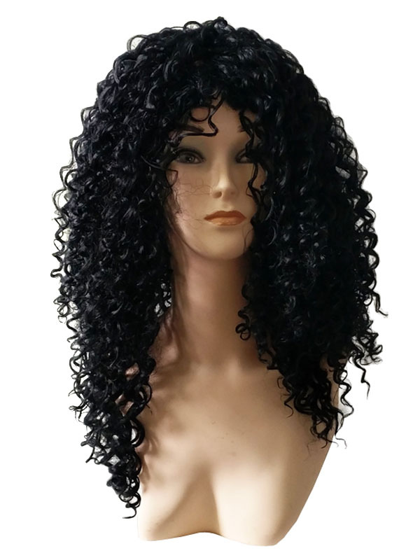 Moda Mujer Accesorios | Peluca larga Sintéticos de alta calidad negra estilo modernopara pasar por la noche de pelo rizo Suelta - OA73452