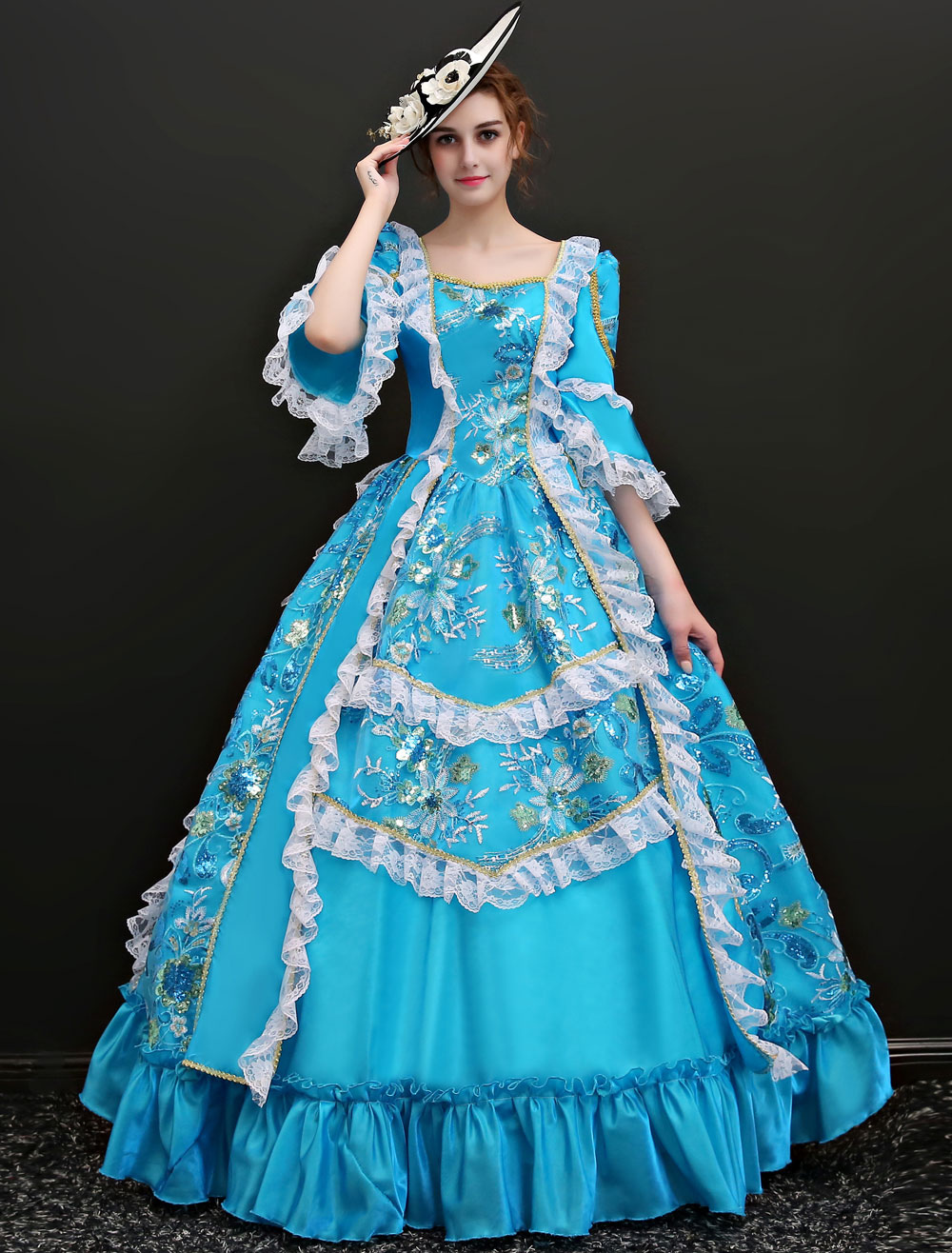Costumes Costumes | Victorian Dress Costume Women's Light Sky blue ...