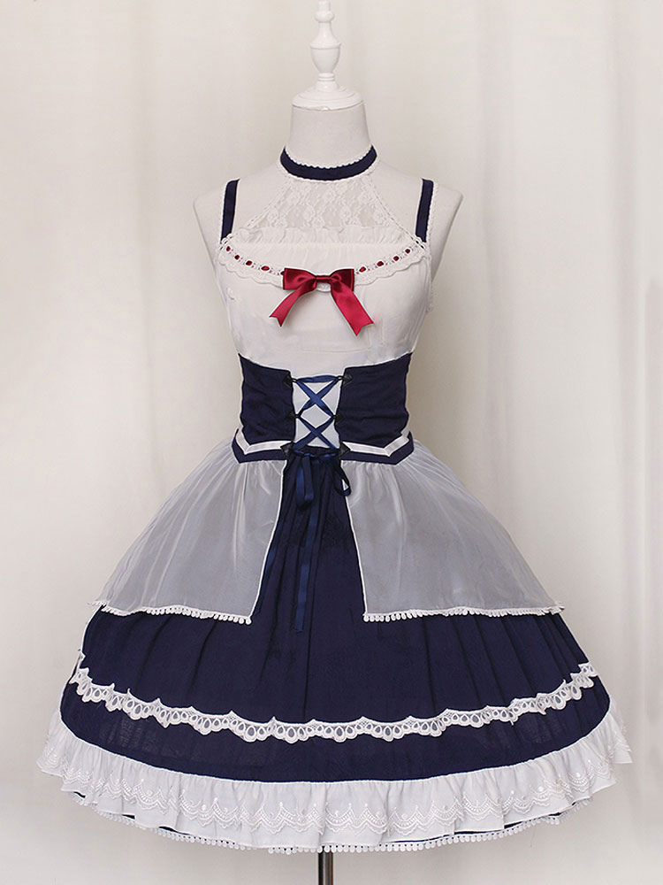 Classic Lolita JSK Jumper Skirt Neverland Ruffles Pleated Chiffon Two ...