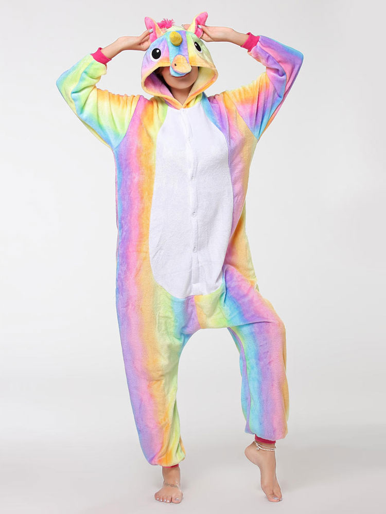 Rainbow Unicorn Kigurumi Pajamas Onesie For Adults Unisex Winter ...