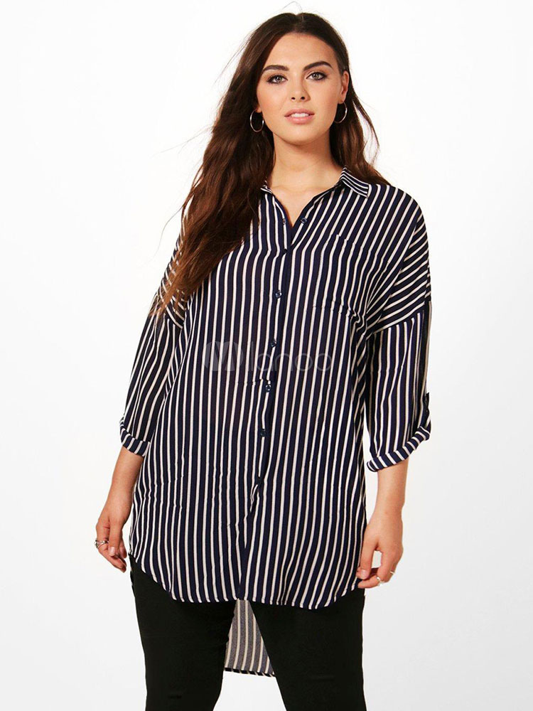 black high low shirt plus size