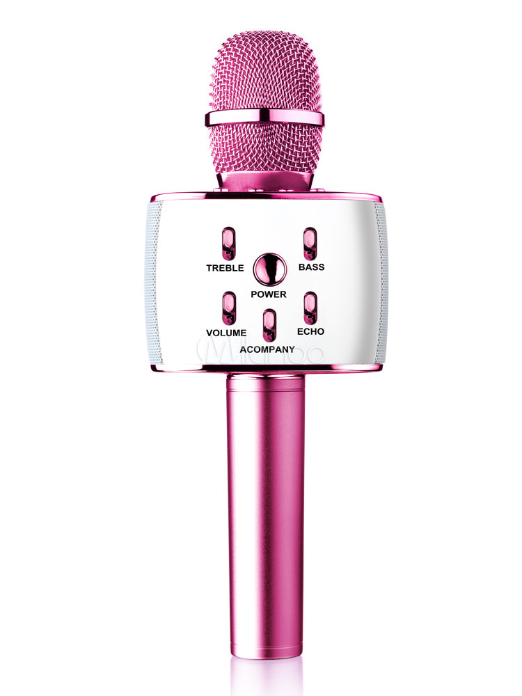 Wireless Mini Microphones Home Karaoke Player Convertible Wired Rose