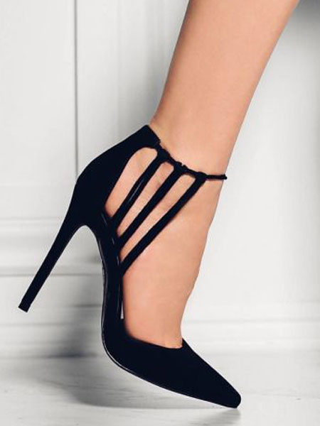 Black High Heels Pointed Toe Stiletto 