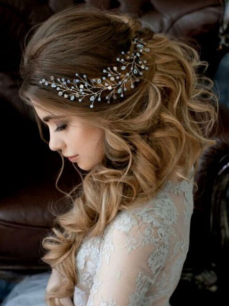 Wedding & Events Wedding Accessories | Wedding Gold Headband Crystal Headpieces Imitation Pearls Bridal Hair Accessories - NK699