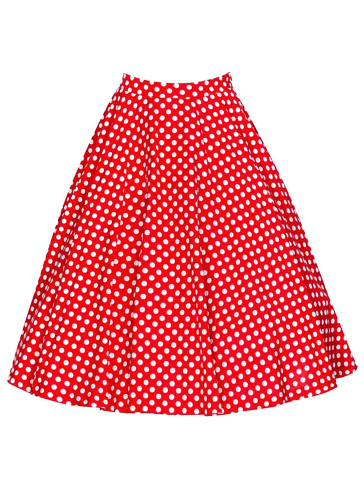 Vintage Short Skirt Polka Dot Print High Waisted Women Skirt - Milanoo.com