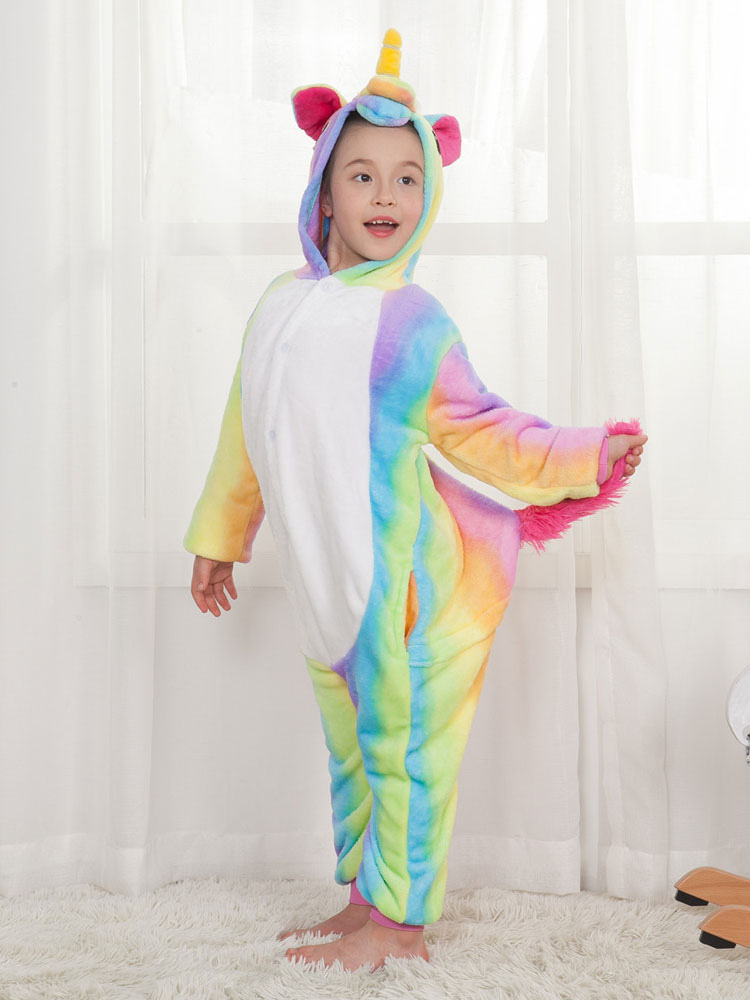Asesino Contaminado carrera Rainbow Unicorn Kigurumi Pajamas Onesie Unicornio For Kids Winter Sleepwear  Mascot Animal Halloween Costume - Costumeslive.com