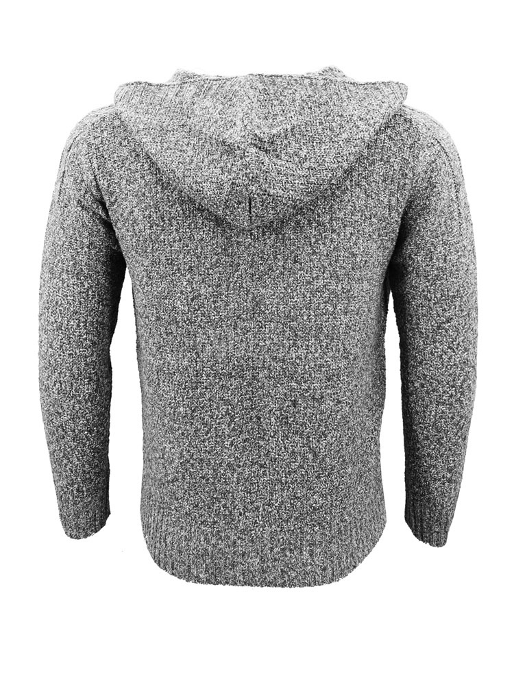 men's hooded knit cardigan