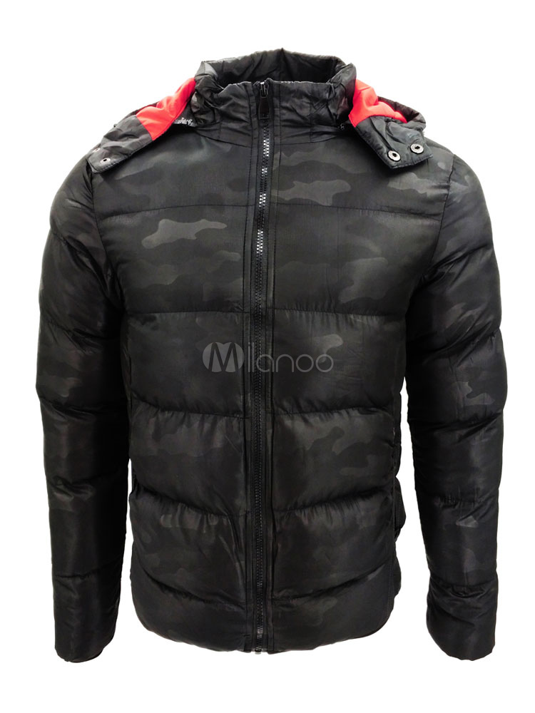 grey long puffer jacket mens