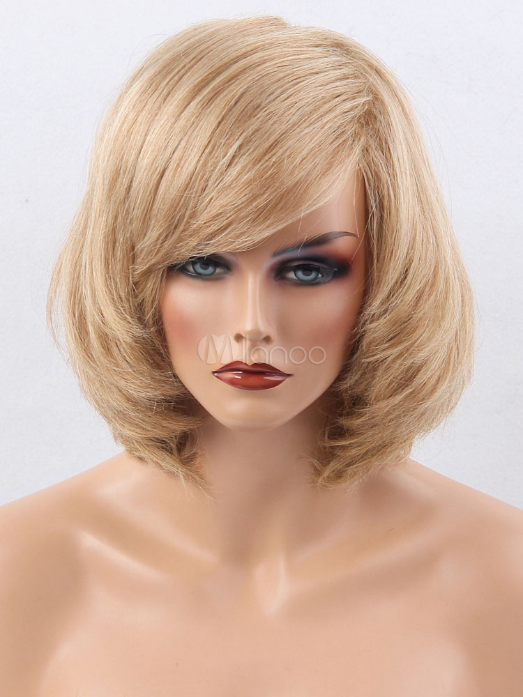 blonde bob wig with fringe