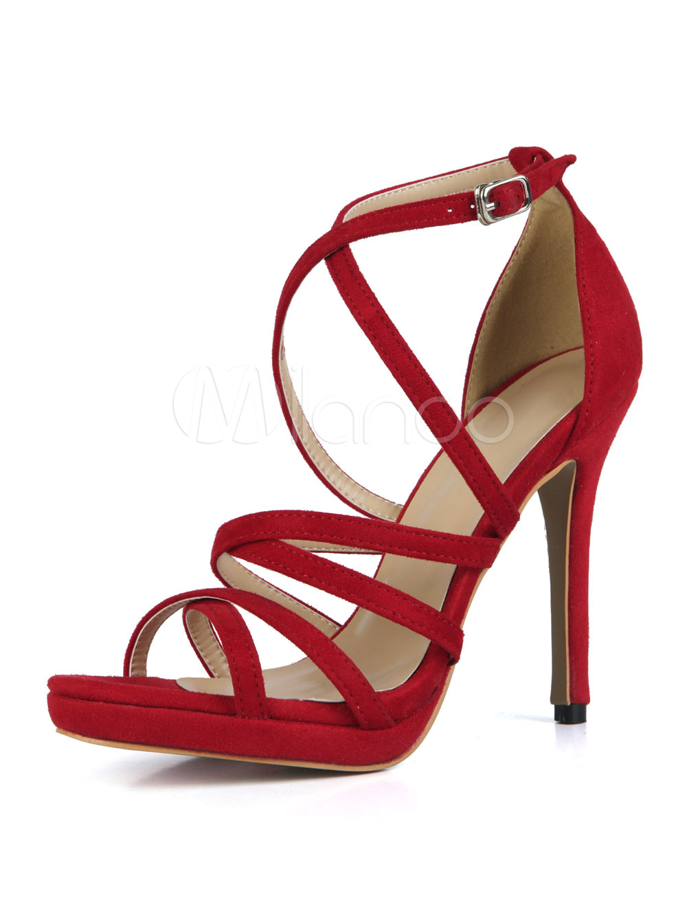 red stilettos open toe