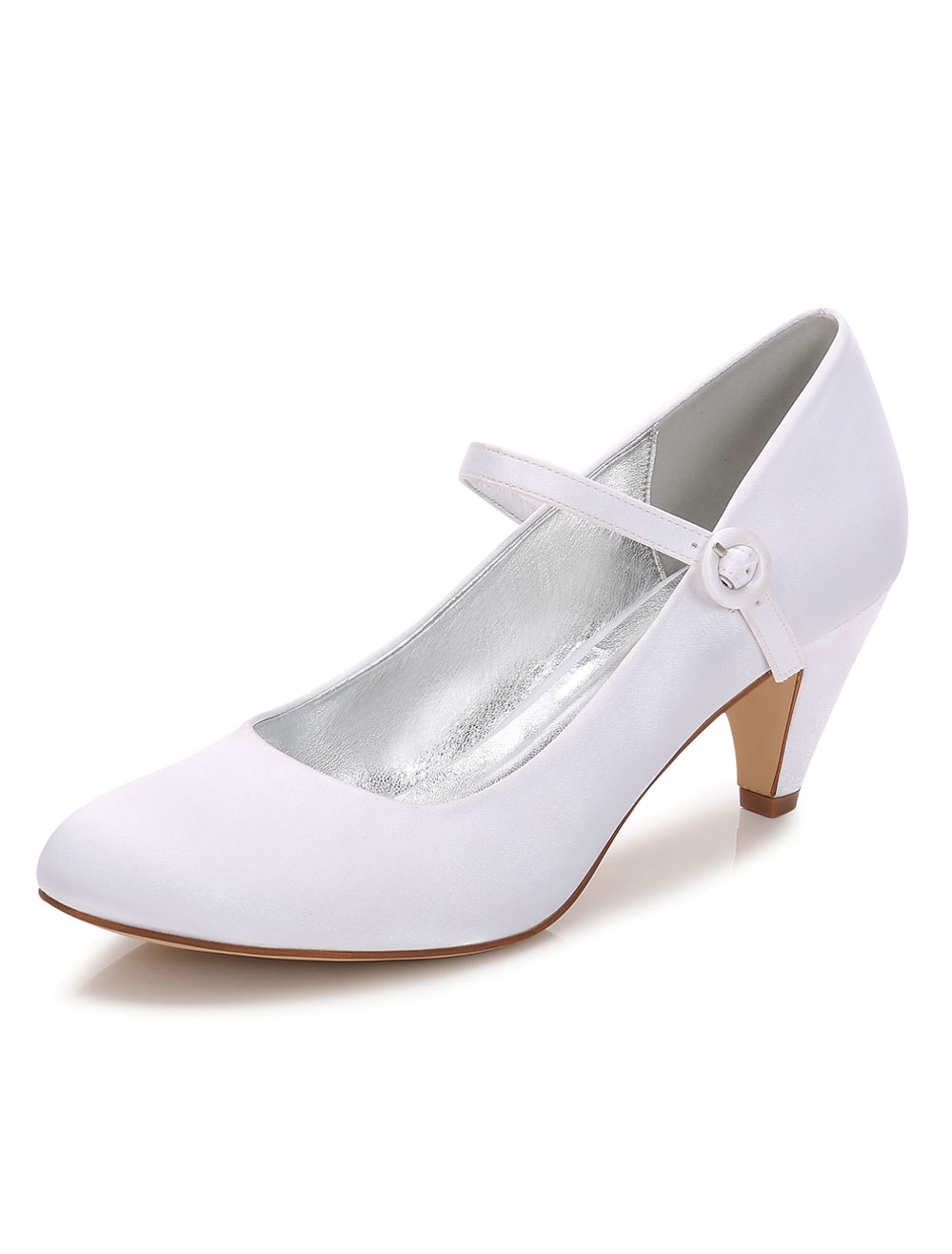 Women Wedding Shoes White Kitten Heels 