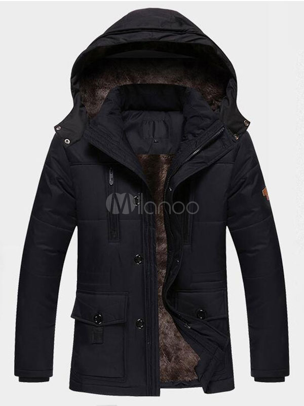 Men Quilted Coat Hunter Green Jacket Hooded Long Sleeve Zip Up ...