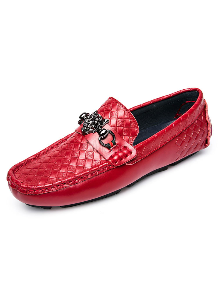 mens red driving shoes