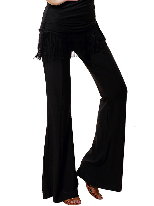Dance Costumes Latin Dancer Dresses Black Long Flared Pants Bottoms For ...