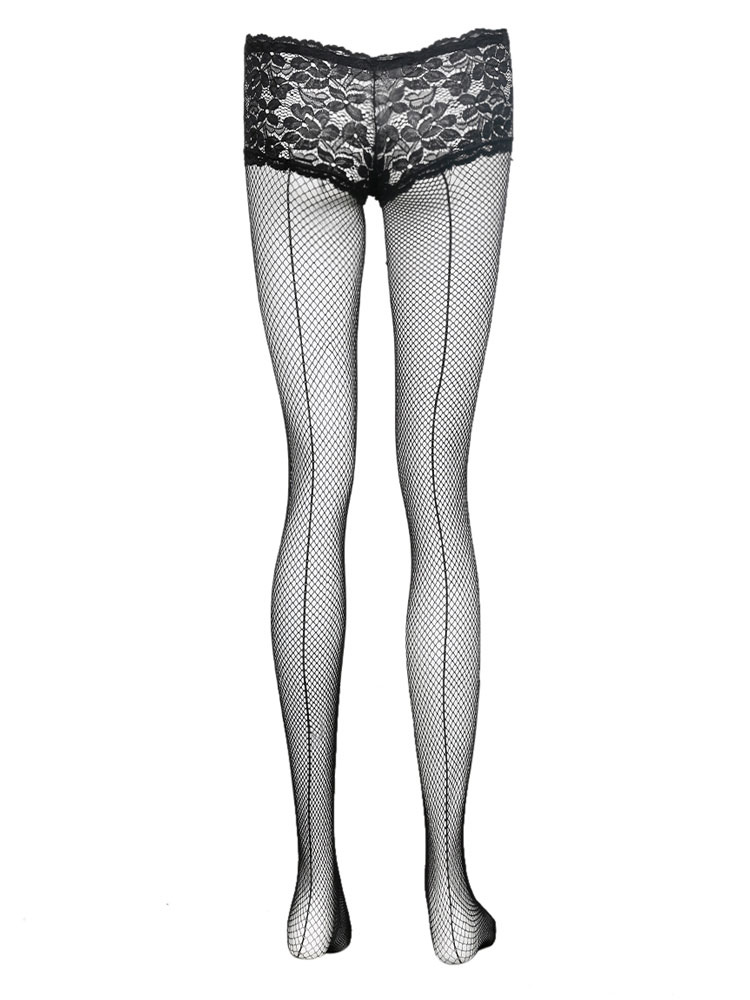Black Sexy Pantyhose Lace Nets Sheer Tights For Women