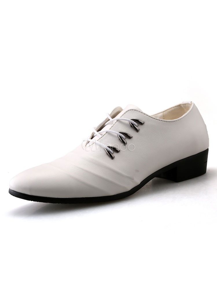 mens white pointed toe dress shoes