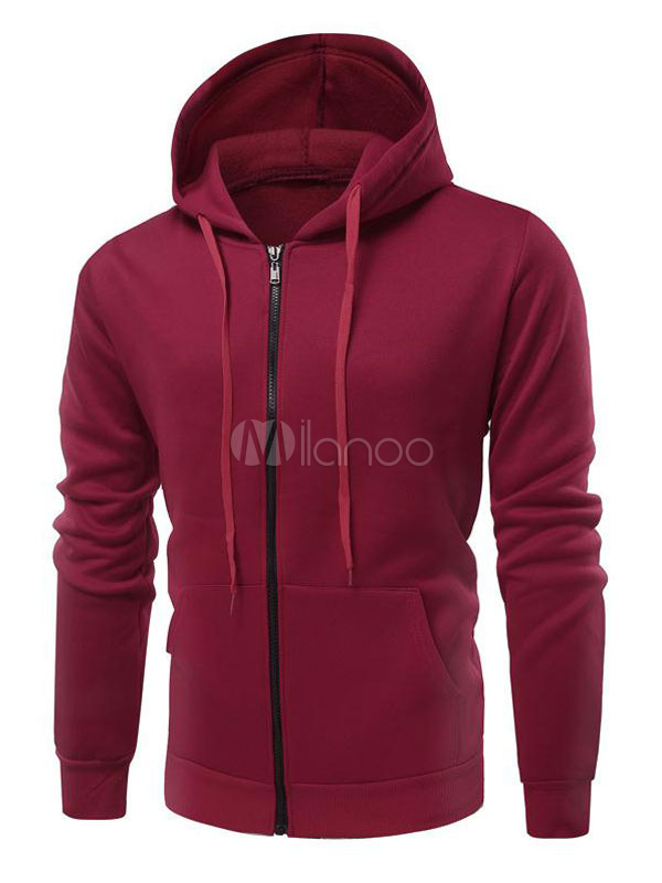 burgundy jacket with hood