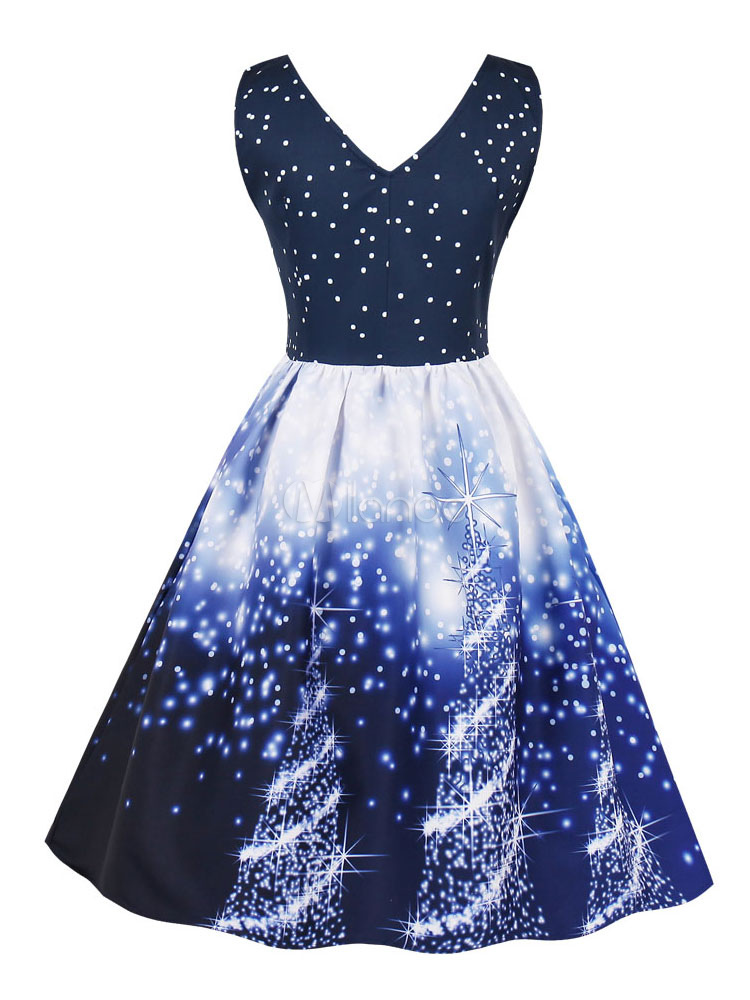 Robe De Noël Grande Taille Femme - Style Vintage Rétro Années 50 à Pois - Robe Swing Pin-up élégante Pour Fêtes