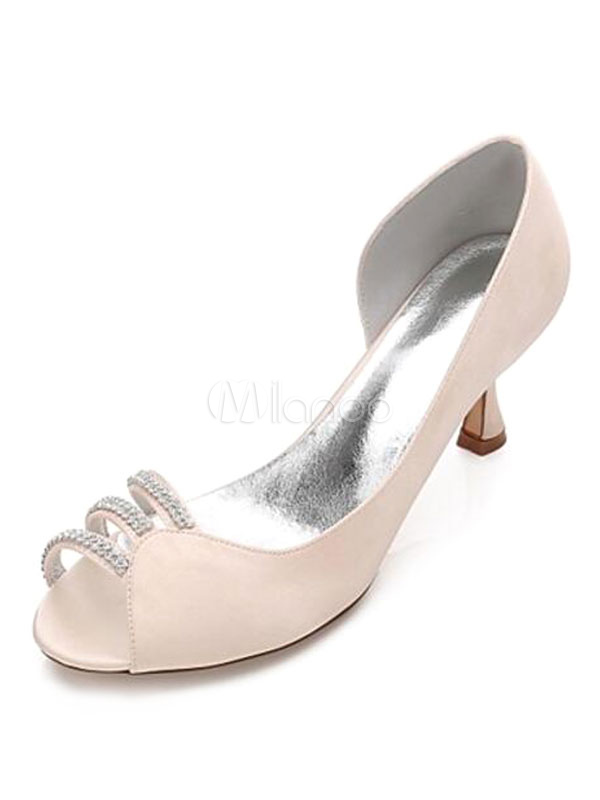 spool heel wedding shoes