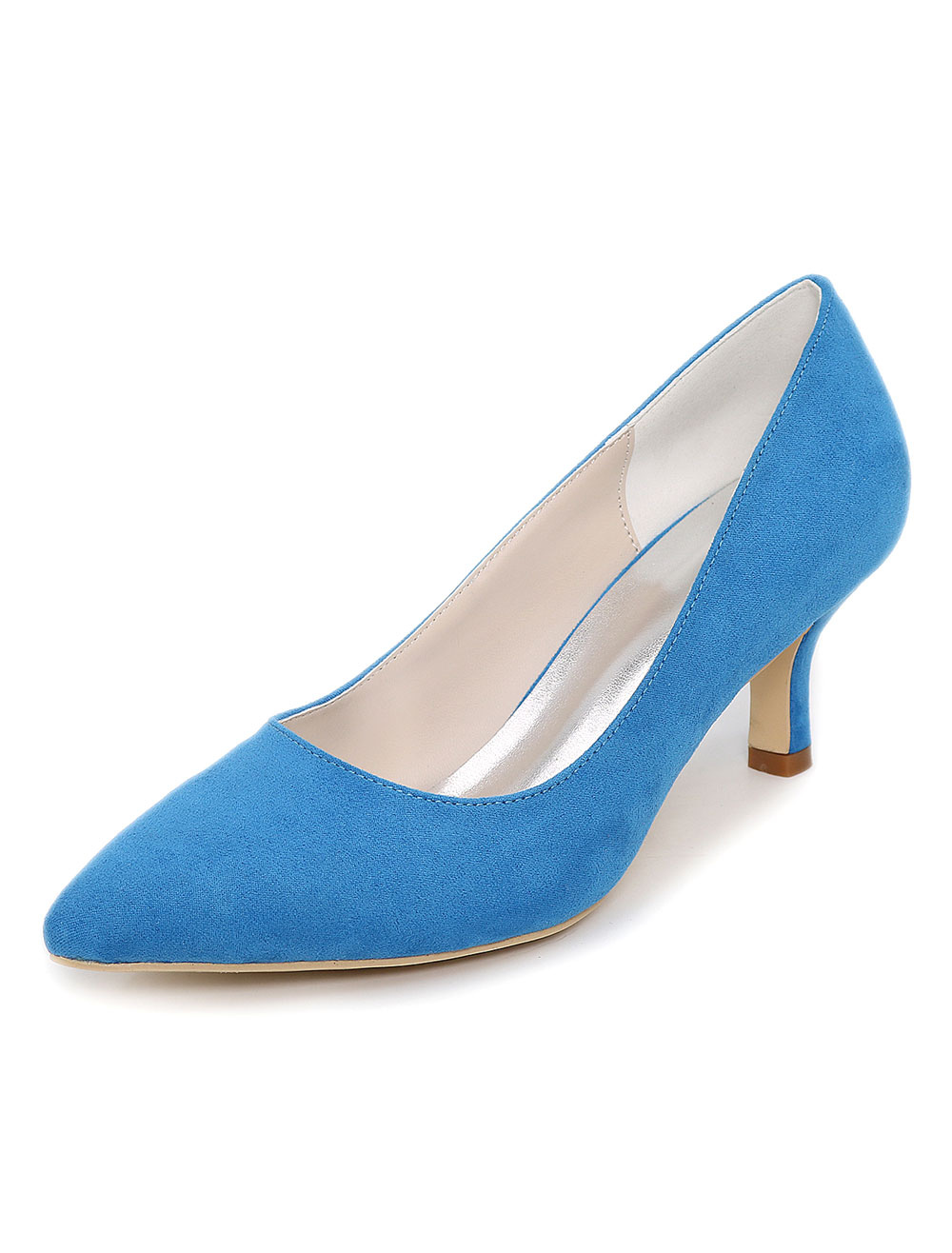 blue kitten heel shoes