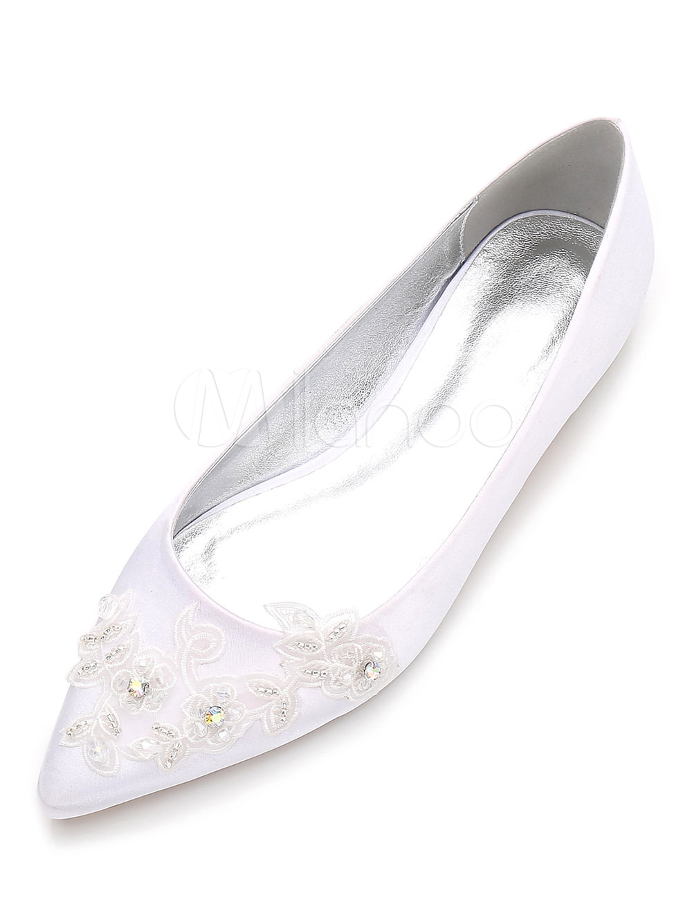 satin flat wedding shoes