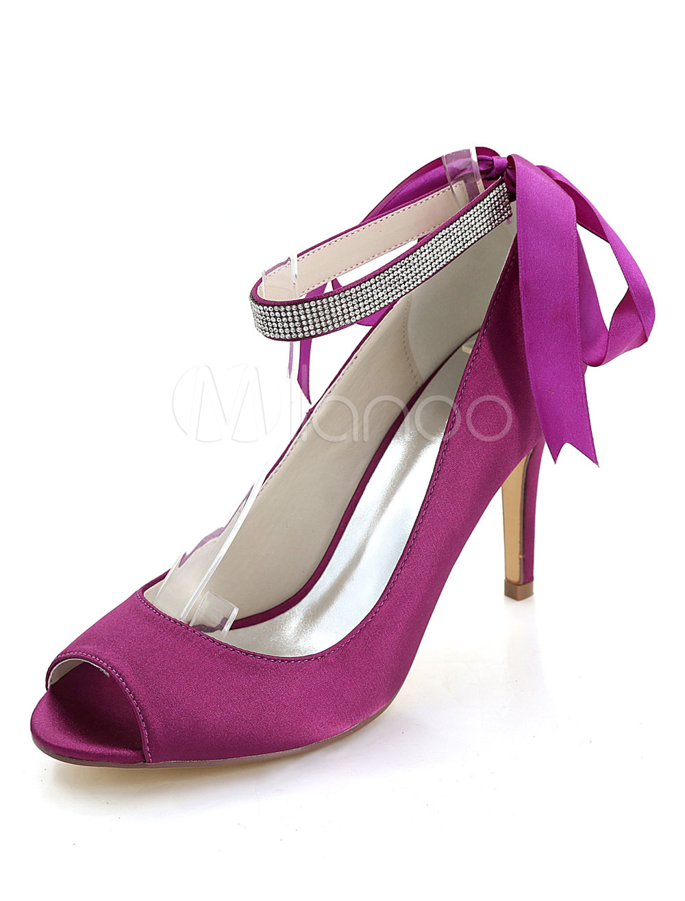 purple wedding shoes with rhinestones