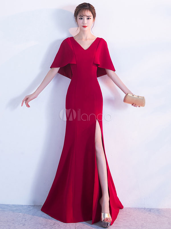 Red Formal Dress Women Maxi Dress V ...