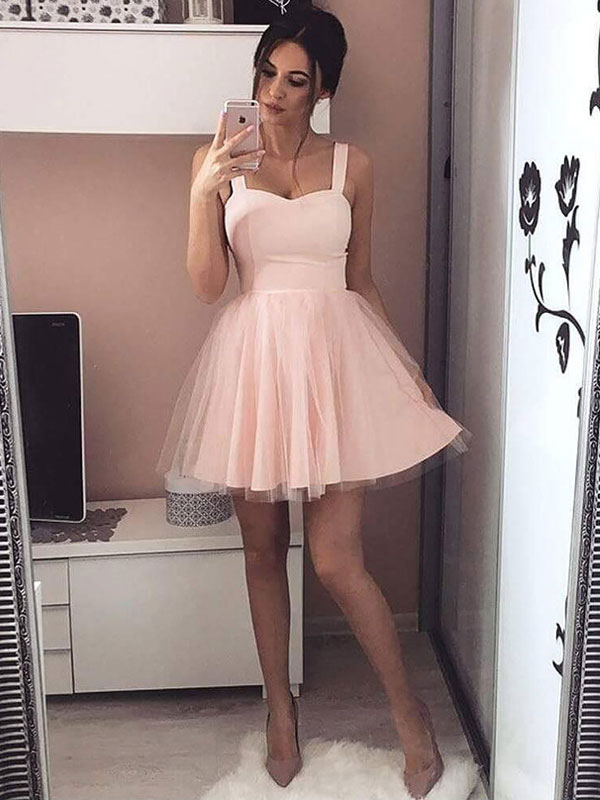 pink skater prom dress