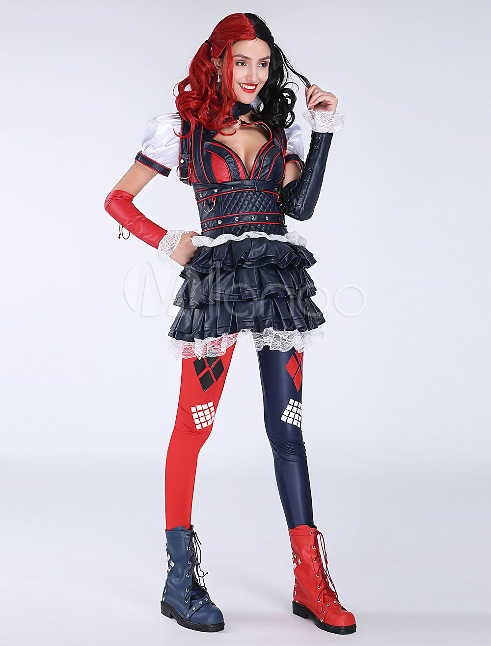 Batman Arkham Asylum Harley Quinn Halloween Cosplay Costume Halloween 