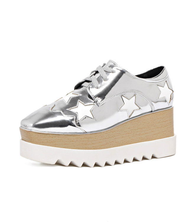 wedge sneakers silver