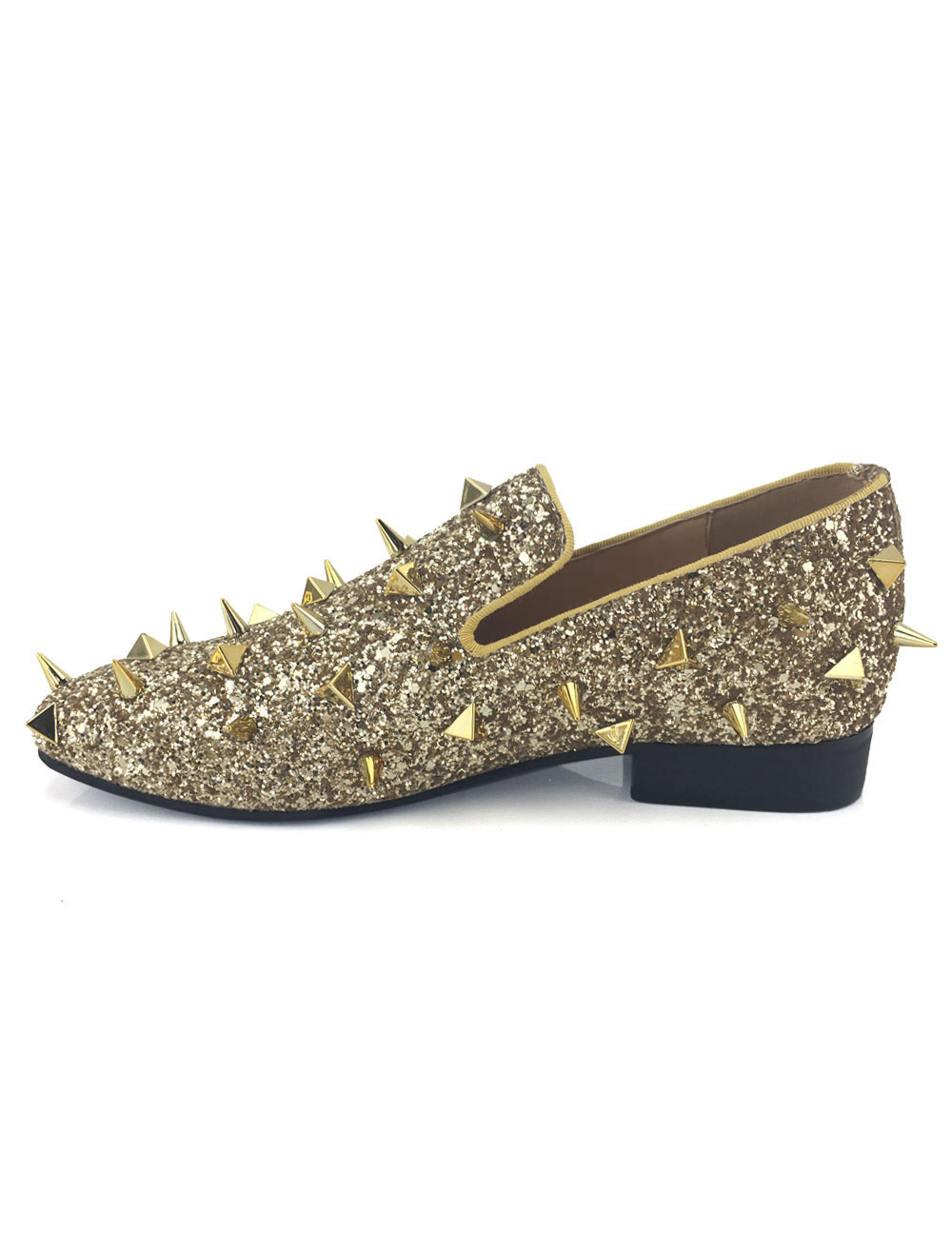 gold loafers mens with spikes