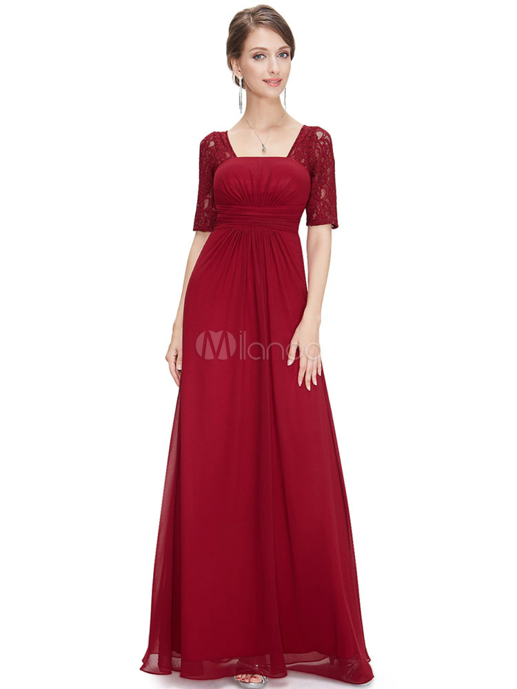 Dark Navy Mother's Dress Chiffon Lace Half Sleeve Formal Evening Dress ...