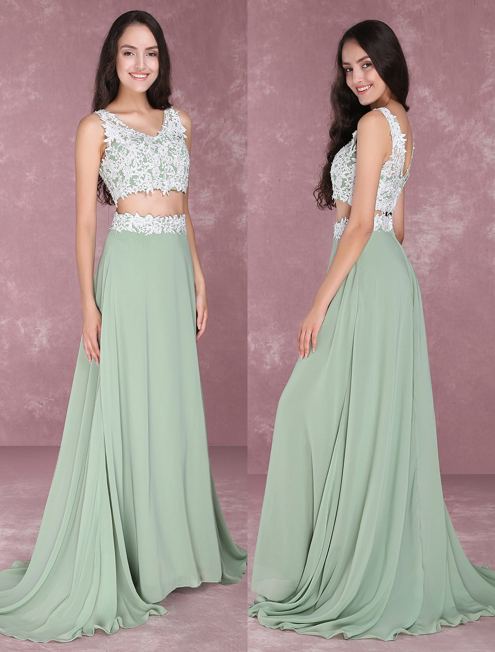sage green prom dress