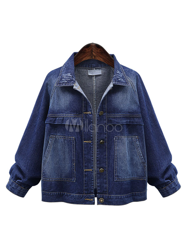 oversized distressed denim jacket plus size