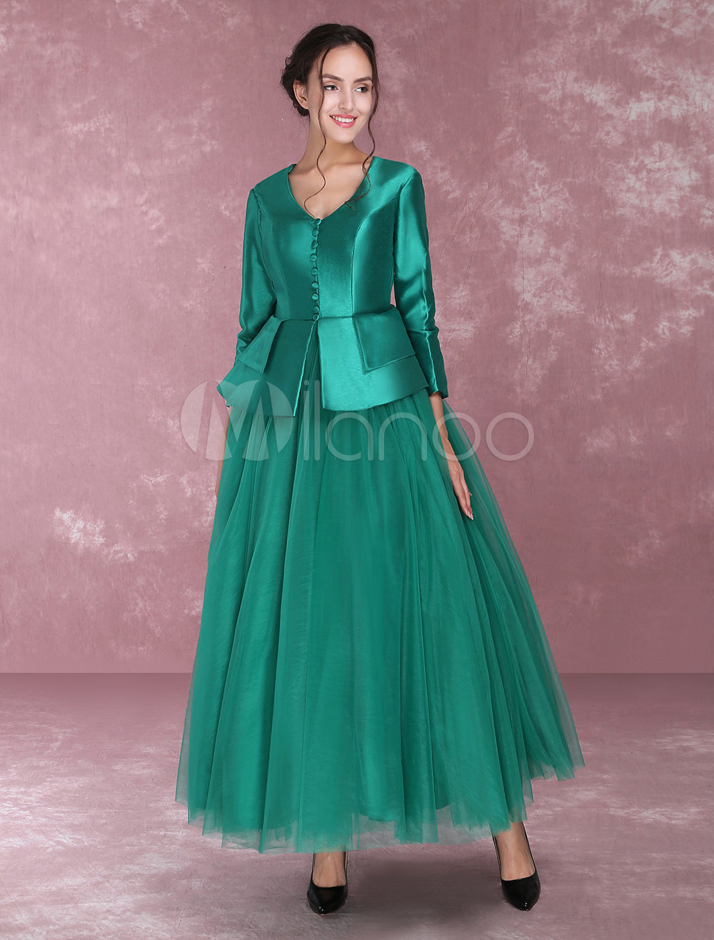 Dark Green Mother of the Bride Dress