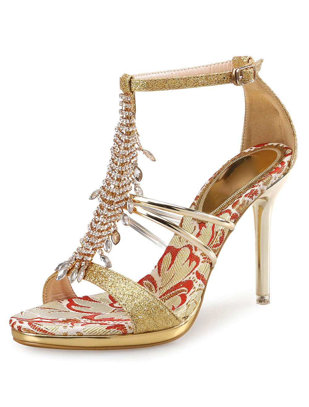 glitzer high heels sandals