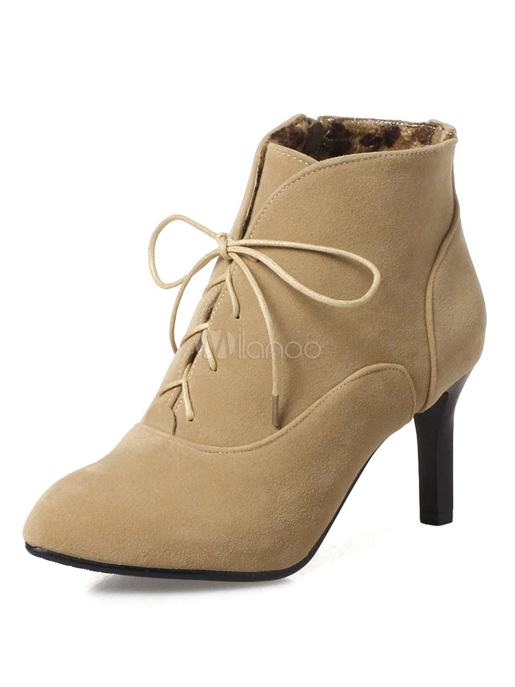lace up kitten heel ankle boots
