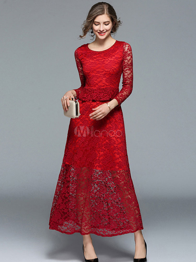 maroon spring dress