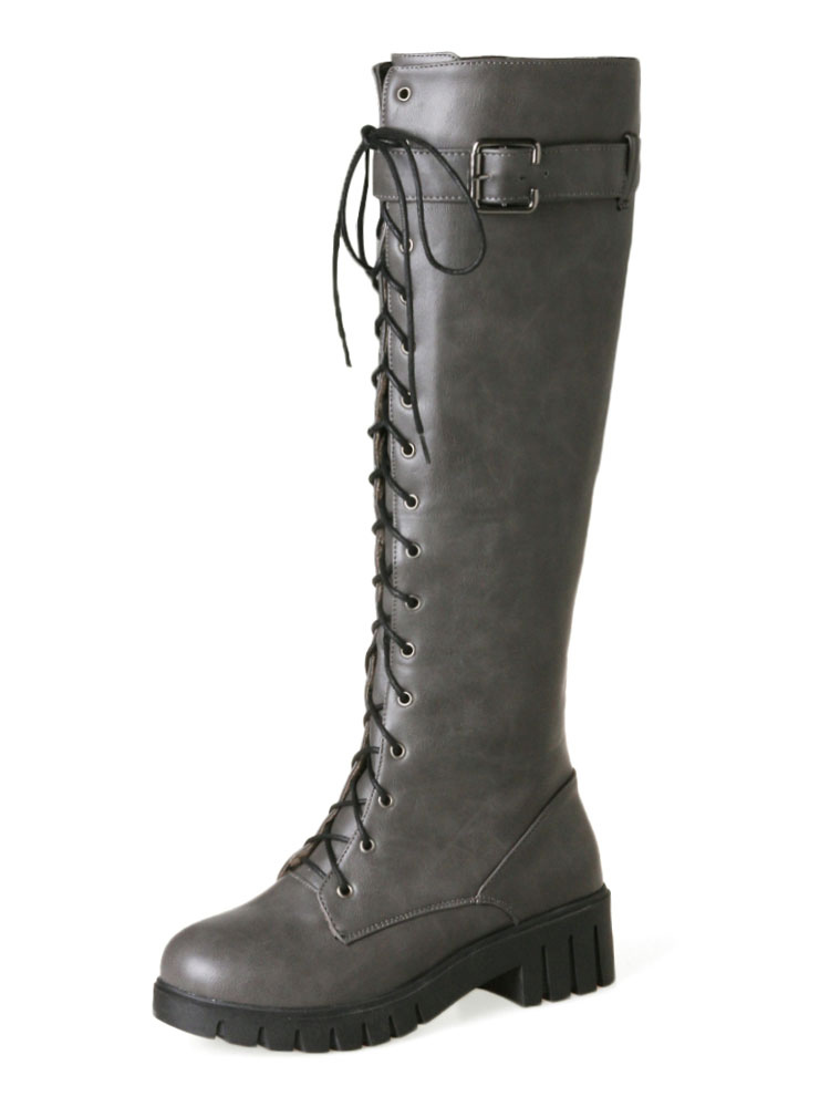 womens black lace up combat boots