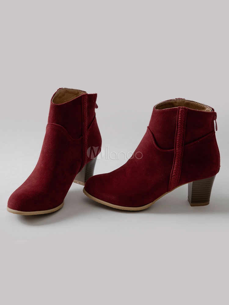 burgundy suede boots womens