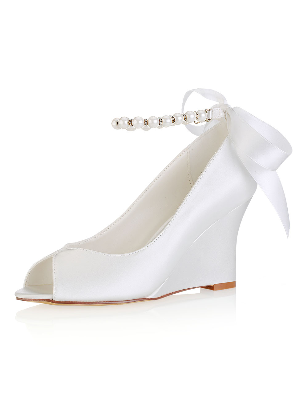 Ivory Wedding Shoes Silk Peep Toe 